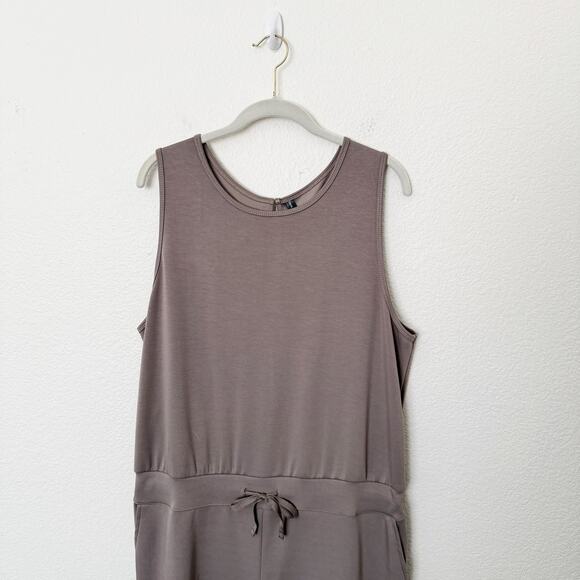 [Sarin Mathews] Coffee Gray Air Essentials Sleeveless Wide Leg Jumpsuit Size XXL - Picture 4 of 12